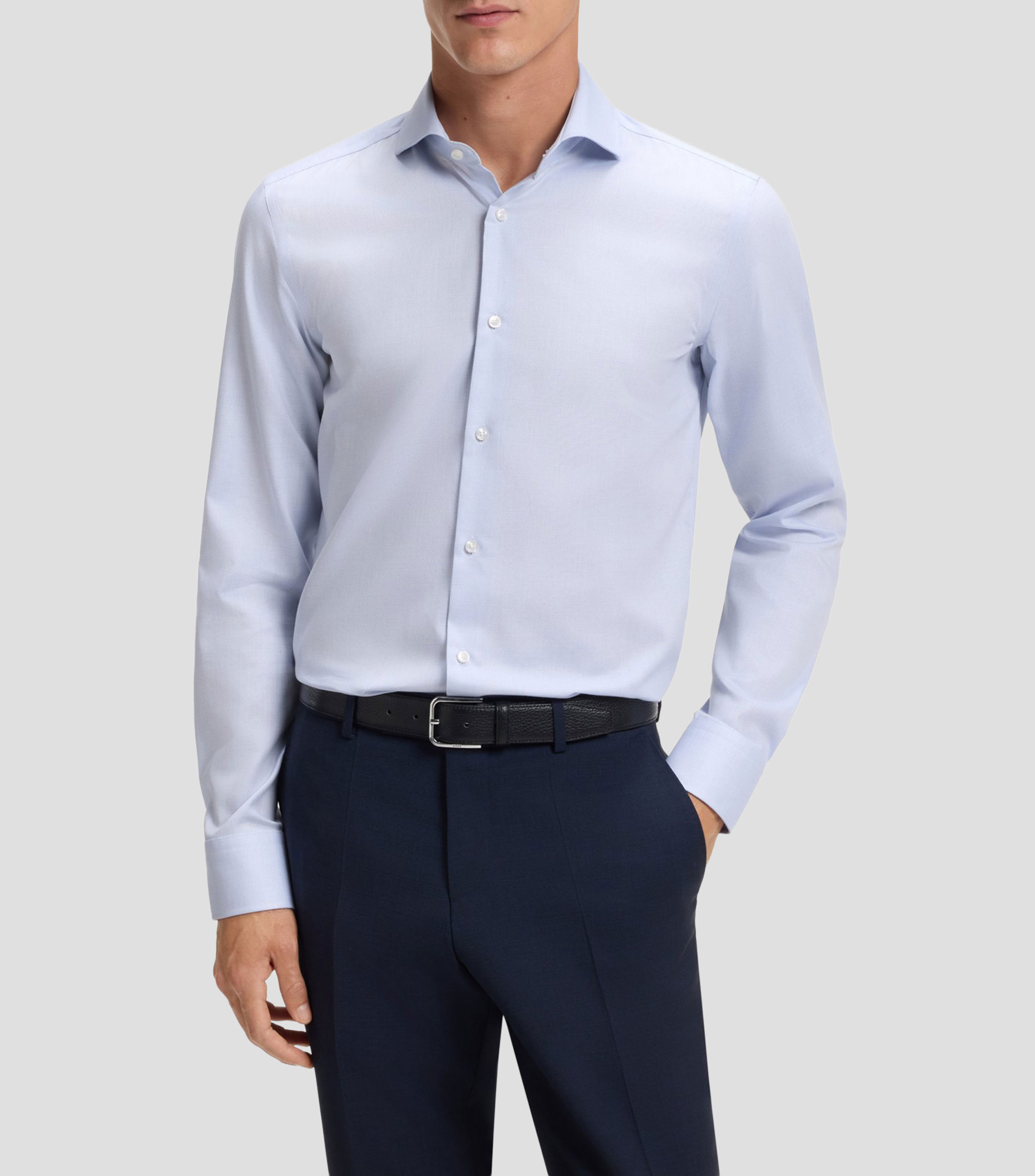 Camisa Microdiseño Manga Larga Hombre